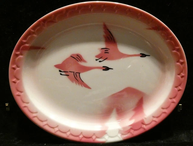 Railroad Dining China Dish Milwaukee Road Traveler 7" Oval TOO CUTE! 1956