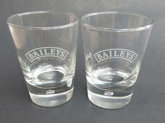 Baileys Irish Cream 1950's Short Rocks Drinking Glasses - Set of Two 4x3" Heavy
