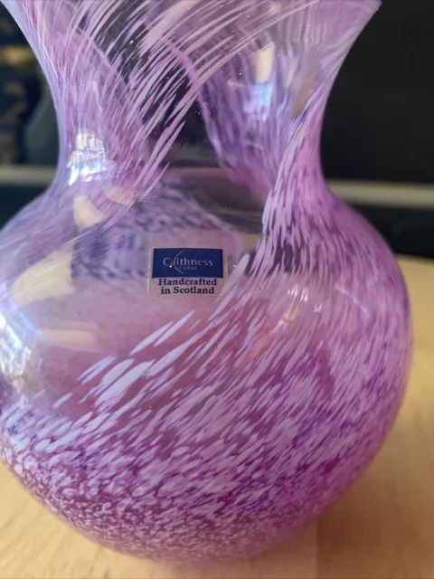 caithness glass vase pink swirl