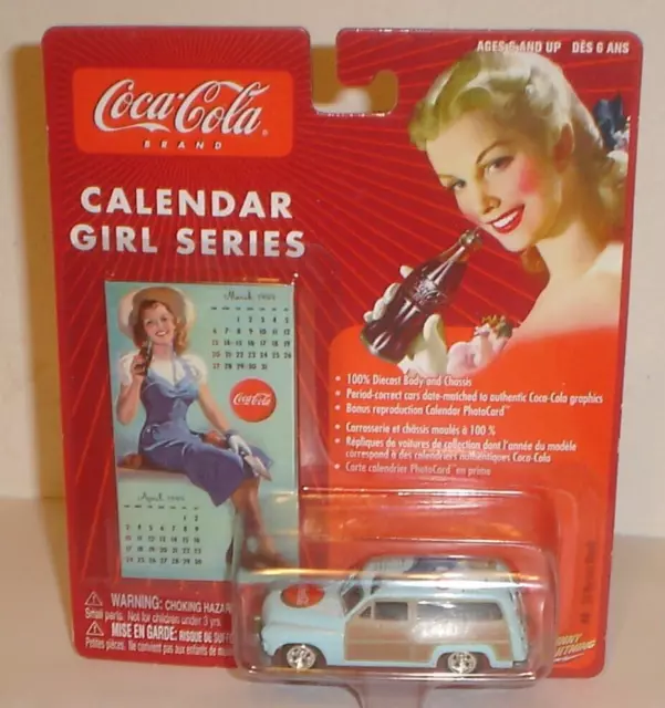 Johnny Lightning Coca-Cola Calendar Girl Series '50 Mercury Woody 1/64 Diecast