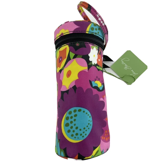 Vera Bradley Va Va Bloom Baby Bottle Caddy Bold Colors Pink Green Yellow 8x3 in.