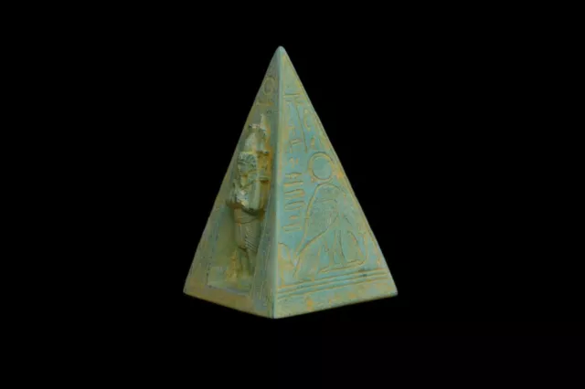 ANCIENT PYRAMID WITH TEMPLE Of King Ramesses Carving Egyptian Sculptures Stone 2