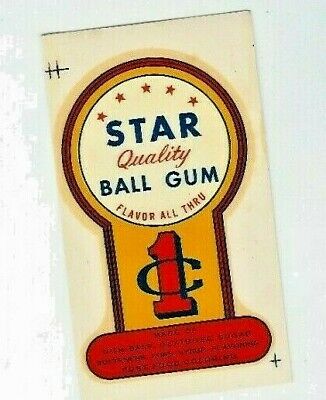 Star Gumball Machine Water Slide Decal  New Old Stock Star Ball Gum
