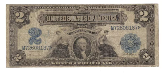 Fr 256 1899 $2 Two Dollars “Mini Porthole” Silver Certificate Note 🤩