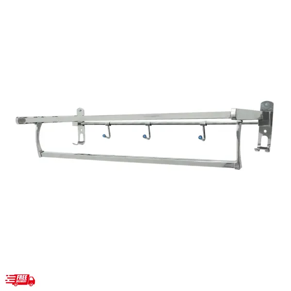 Toallero plegable clásico de acero inoxidable para baño | Toallero y colgador