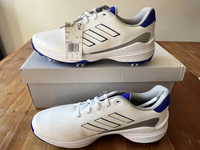 ADIDAS MEN'S ZG23 Golf Shoe *New With Box* White/Blue SZ: US 10.5M $40. ...