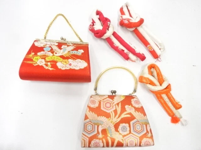 35852# Japanese Kimono / Bag & Marukuge Set For Girls