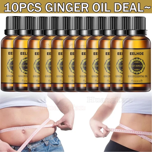 10x Belly Drainage Ginger Oil Natural Therapy Lymphatic Drainage Massage Essence