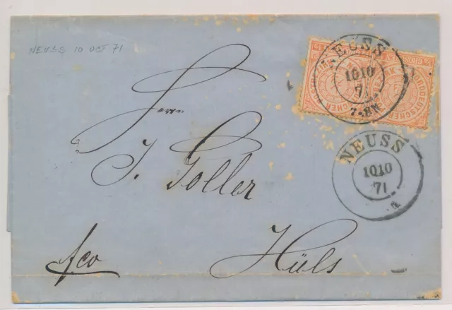 BV22222 Germany 1871 old letter cover with nice cancels used