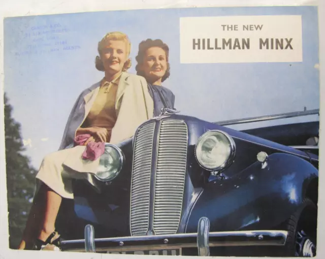HILLMAN Minx Range Car Sales Brochure for 1939 Ex M.1