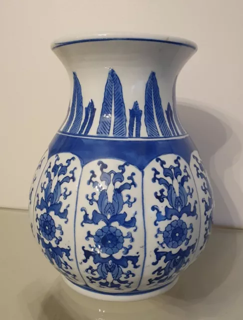 ANCIEN GRAND  VASE CHINOISE BLEU/ BLANC  Porcelaine de Chine