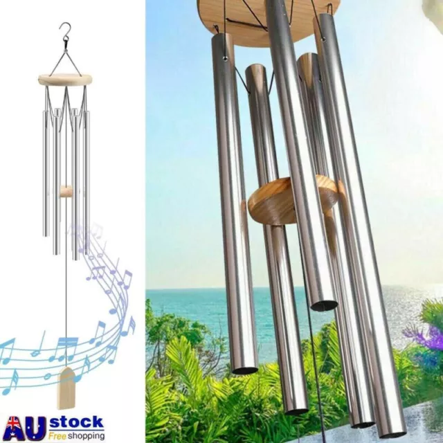 Wind Chimes Large Deep Tone Chapel Bells 6 Tubes Outdoor Garden Home Decor Gift