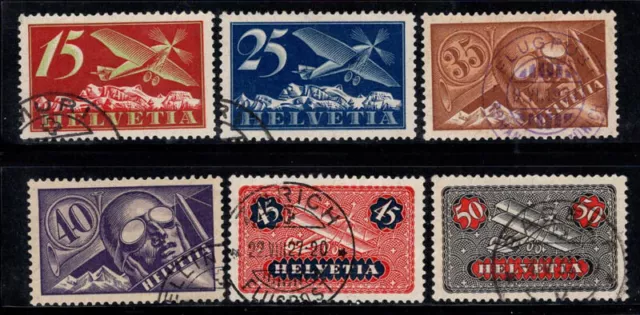 Schweiz 1923 Mi. 179-184 Gestempelt 100% Flugpost signiert BPP, 35 C, 40 C