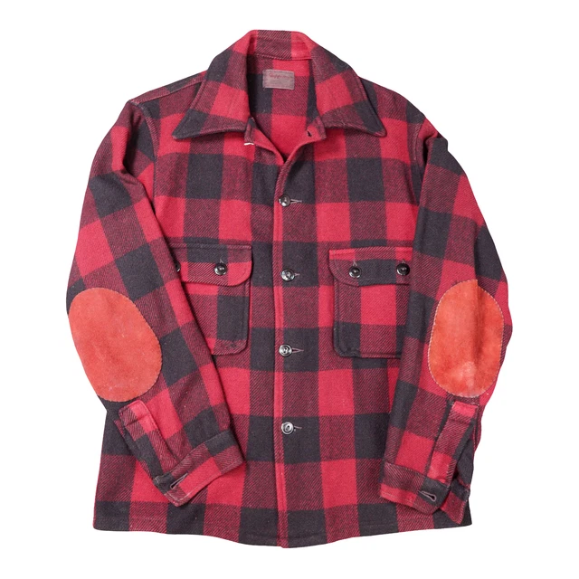 VTG 40S 50S CHIPPEWA Wool Plaid Car Coat Clicker Jacket