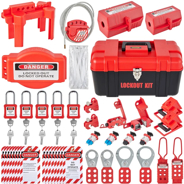 VEVOR 26 / 42 / 43 / 58 PCS Lockout Tagout Loto Kits for Electrical Risk Removal