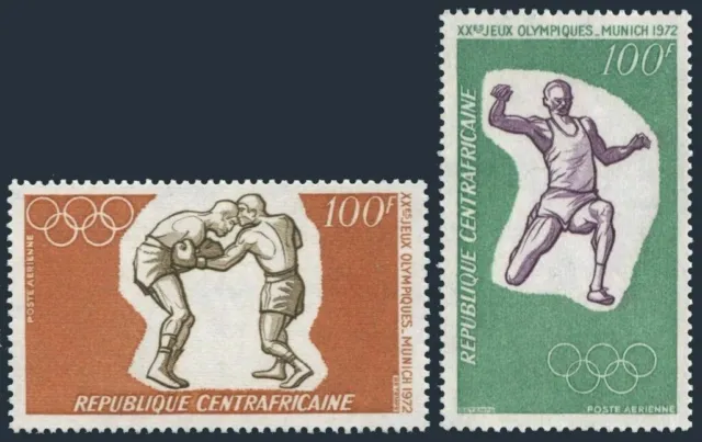 107. Central Africa 1972 Set/2 Briefmarken SPORTS, Olympiade, Boxen. MNH