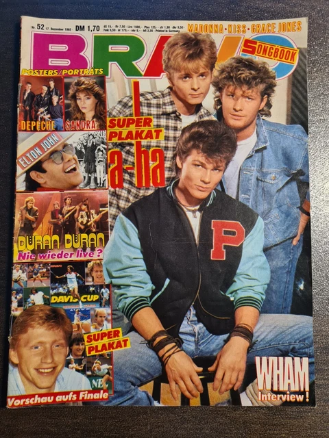 BRAVO 52/1985 Heft Komplett - Wham, Elton John, Depeche Mode, Madonna, Kiss-Top!