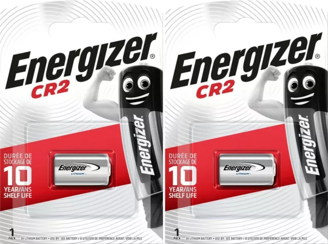 2 x ENERGIZER CR2 3 Volt Lithium Ultra Photo Batteries DLCR2 ELCR2 Long expiry