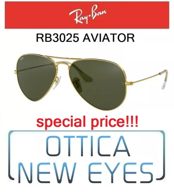 Occhiale da Sole RayBan AVIATOR RB 3025 L0205 58 MEDIUM Sunglasses Ray Ban GOLD