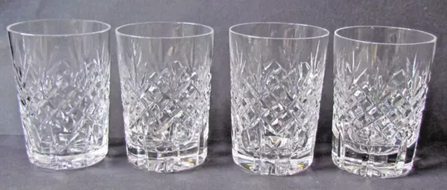 ENGLISH CUT GLASS - SET OF FOUR SMALL TUMBLERS - UNKNOWN PATTERN (Ref9809)