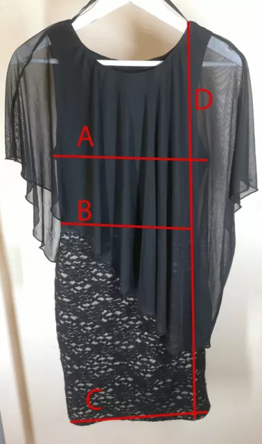 Robe châle transparent femme en dentelle noire EnFocus Studio Royaume-Uni Taille 10 2