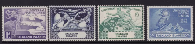 Falkland Islands Stamps George VI - UPU 1949 - 1d 3D 1/3s 2s - SG: 168/171 - MNH