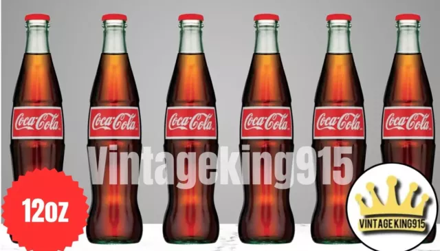 6 X Mexican Coca Cola Glass Bottles 12oz Cane Sugar Mexico Import Botella Fresh