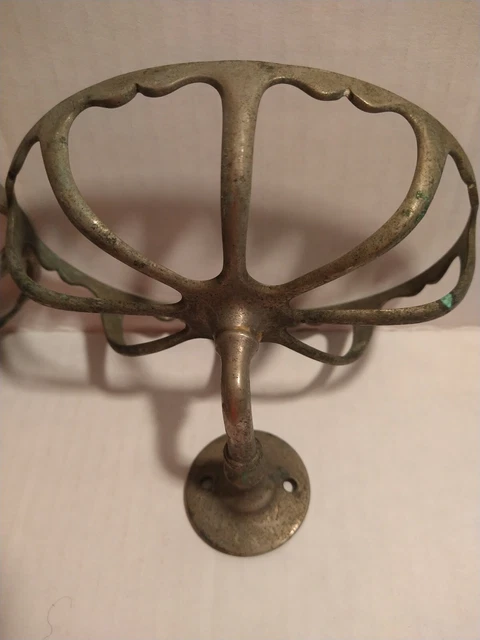 Lot of 2 - Antique Vintage Nickel Brass Wall Mount  Soap/Sponge  Holder 3