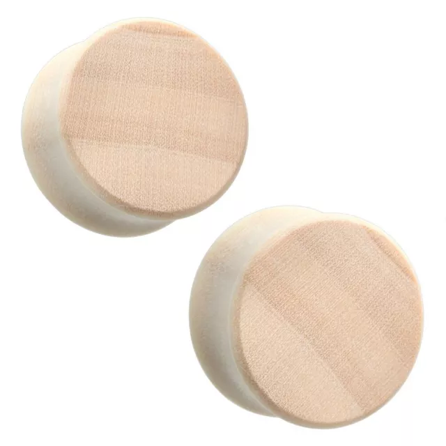 Pair - Solid Organic Wood Double Flared Plugs Ear Gauges (2G-38Mm)