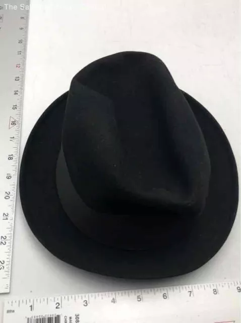 Superior Felts Mens Black Round Brim Crown Shape Lightweight Fedora Hat Size 7