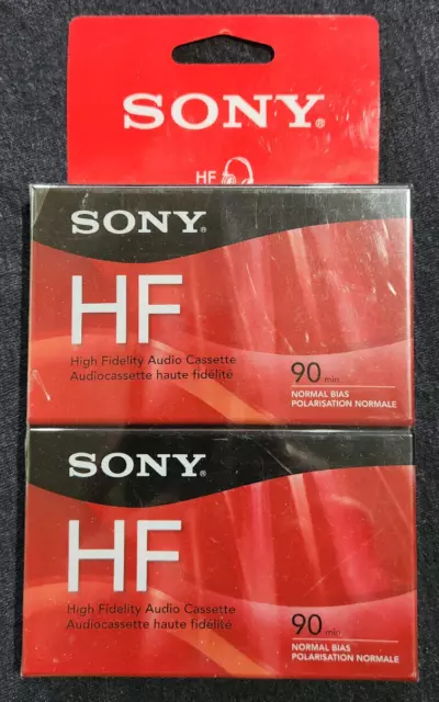 2-pack New Sony HF 90 Min Blank Audio Normal Bias Cassette Tapes - Sealed