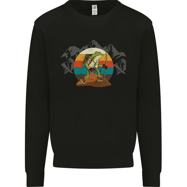 A Frog Hiking in the Mountains Trekking Kids Sweatshirt Jumper