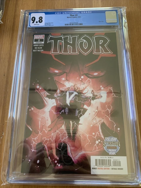 THOR #2 CGC 9.8 | 1st Print Donny Cates | Black Winter | Strange Academy Preview