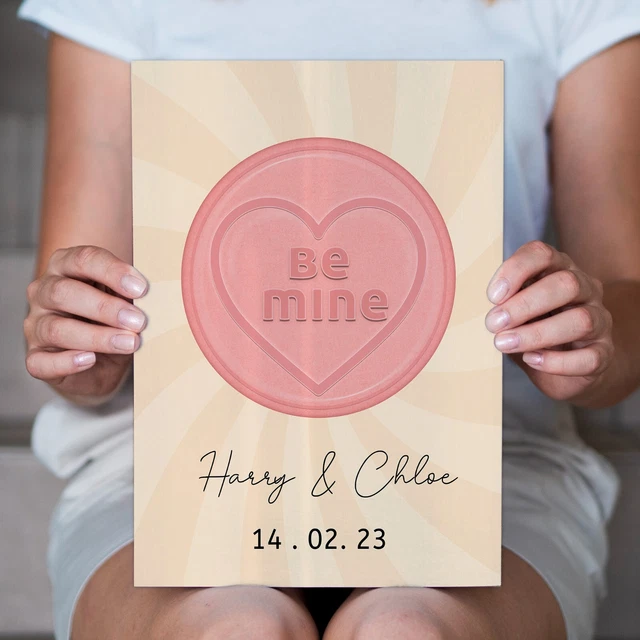 Personalisiert Be Mine - A4 Metallschilddruck - Rahmenoptionen verfügbar 3