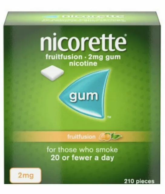 4 x Nicorette Fruitfusion | 2mg Nicotine Gum - 210 - Total 840 pcs | Expiry 2025