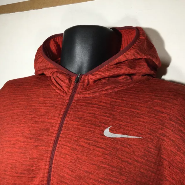 MENS NIKE DRI-FIT RUNNING TOP (STRETCH-THUMBHOLES) RED! XL! See Photos!