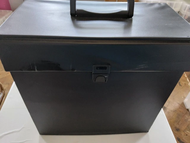 Vintage  1980's Record LP  Carry Storage Case Box 12''  Vinyl Album Box black