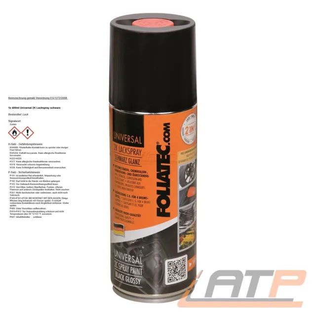 400ml FOLIATEC UNIVERSAL 2K LACKSPRAY SCHWARZ SPRÜHLACK BREMSSATTELLACK FARBE