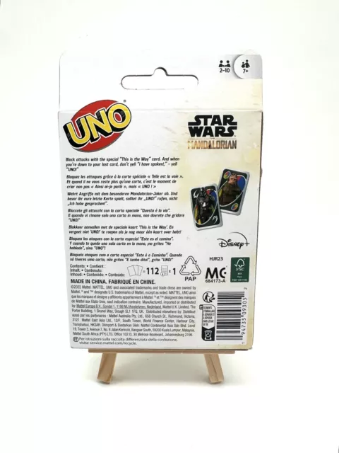 Disney Star Wars The Mandalorian UNO juego de cartas Mattel Games cartas 2