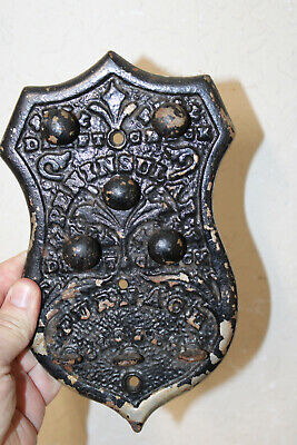 Antique Cast Iron Peninsular Furnace Ornate Metal Salvage Key Rack Hook Sign
