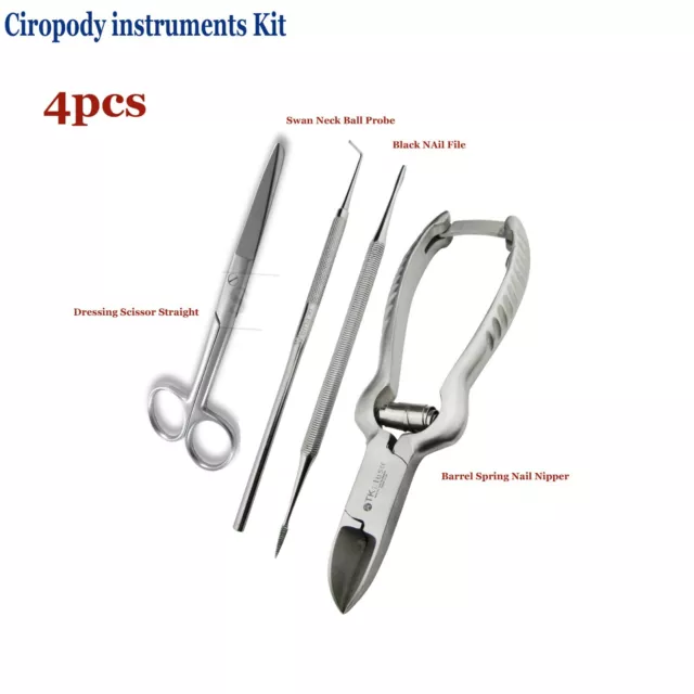 Kit Of 4 Chiropody Manicure Pedicure Nail Nipper Barrel Spring Nail Care Tools