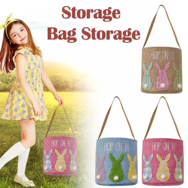 Easter Bunny Bag Rabbit Basket non-woven fabric Cloth Gift Bag Candy Lot R9
