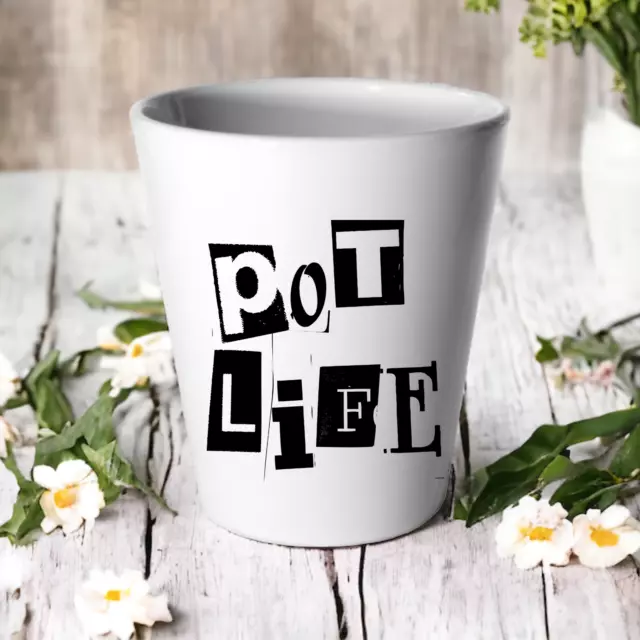 Pot Life Plant Pot / Succulent Cactus Flower Funny Joke Pun / New Home Gift