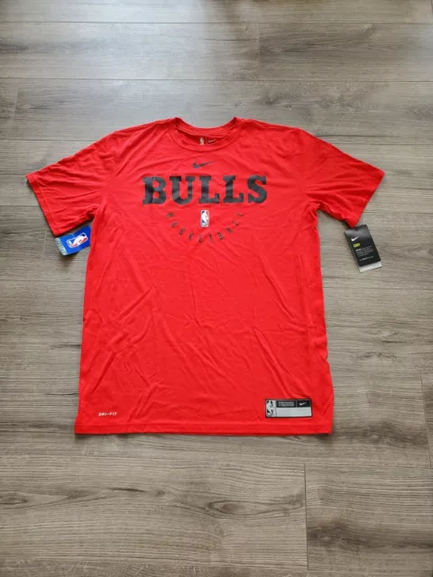 Nike NBA Chicago Bulls Player Issue Shoot SS Tee Shirt Sz L BNWT Red AT0670