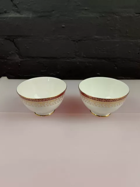 2 x Royal Grafton Majestic Red Open Sugar Bowls 11 cm Wide 4 Sets Available