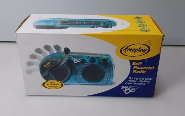 Freeplay S360 Self Powered Energy Radio Clear Blue Spring and Solar Power