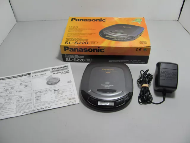 Panasonic SL-S220 Portable CD Player W/Anti-Shock Memory XBS Tested And Working