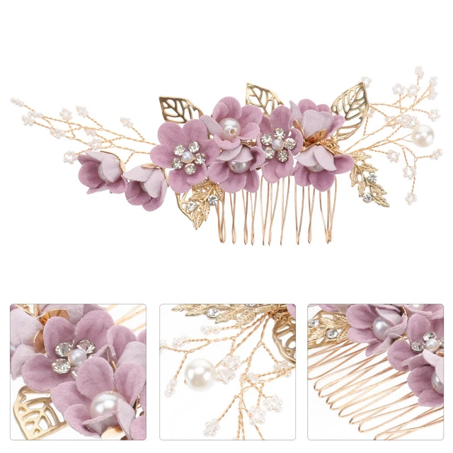 Violett Fräulein Blumenhaarspangen Für Frauen Perlenaccessoires Damen
