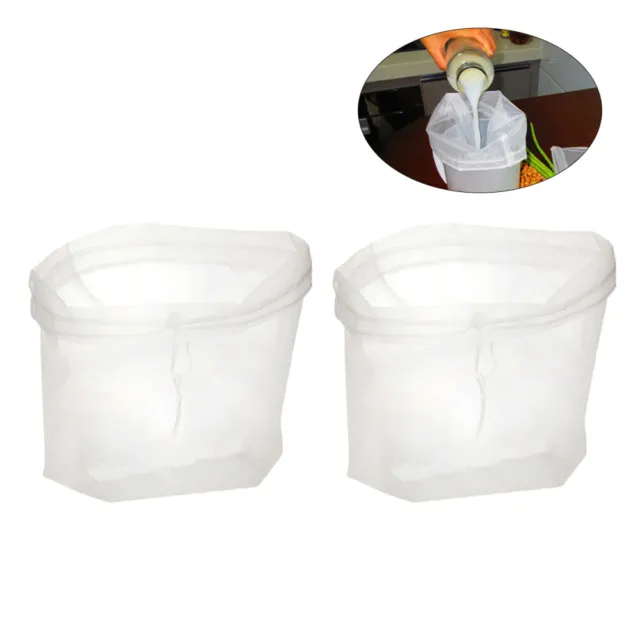 2 piezas bolsa de malla de filtro de cocina bolsas de preparación en frío cola reutilizable