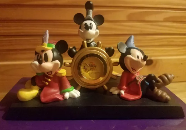 Disney Mickey Mouse Through the Years 75 Years of Love and Laughter Desk Clock.